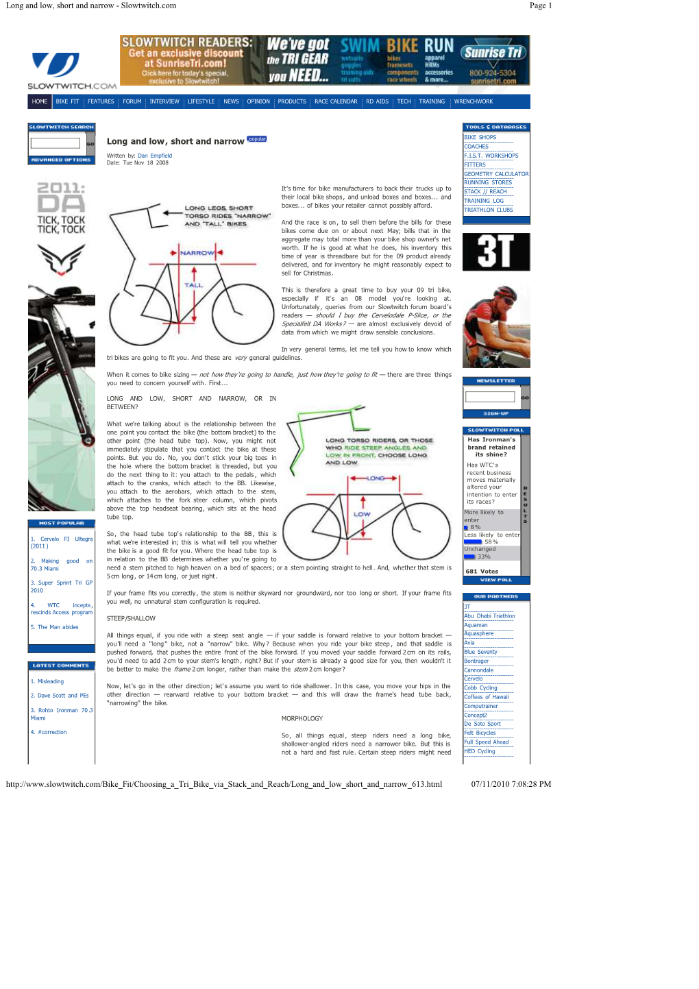 Long and Low, Short and Narrow - Slowtwitch.Com Page 1