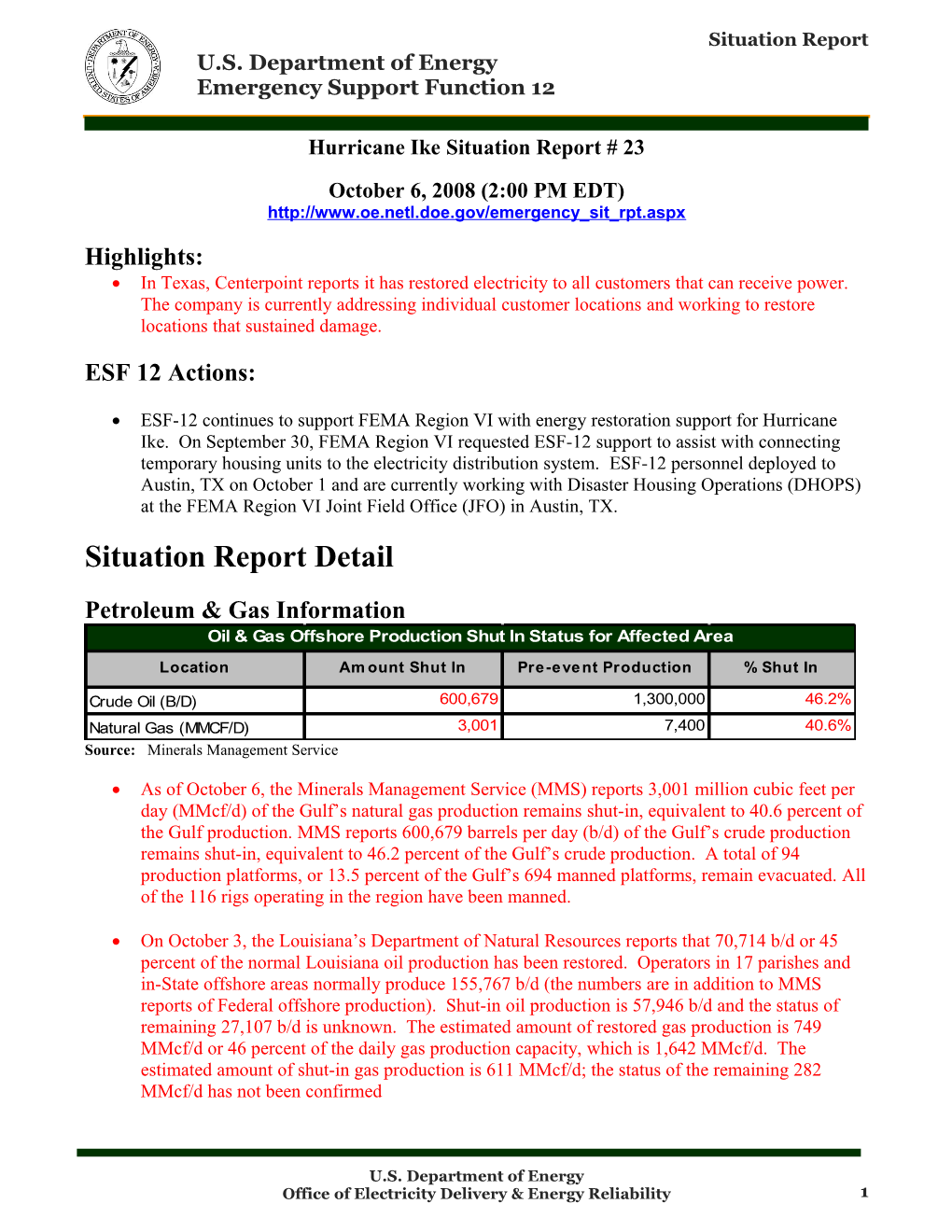 Office of Electricity Delivery and Energy Reliability (Oe) s1