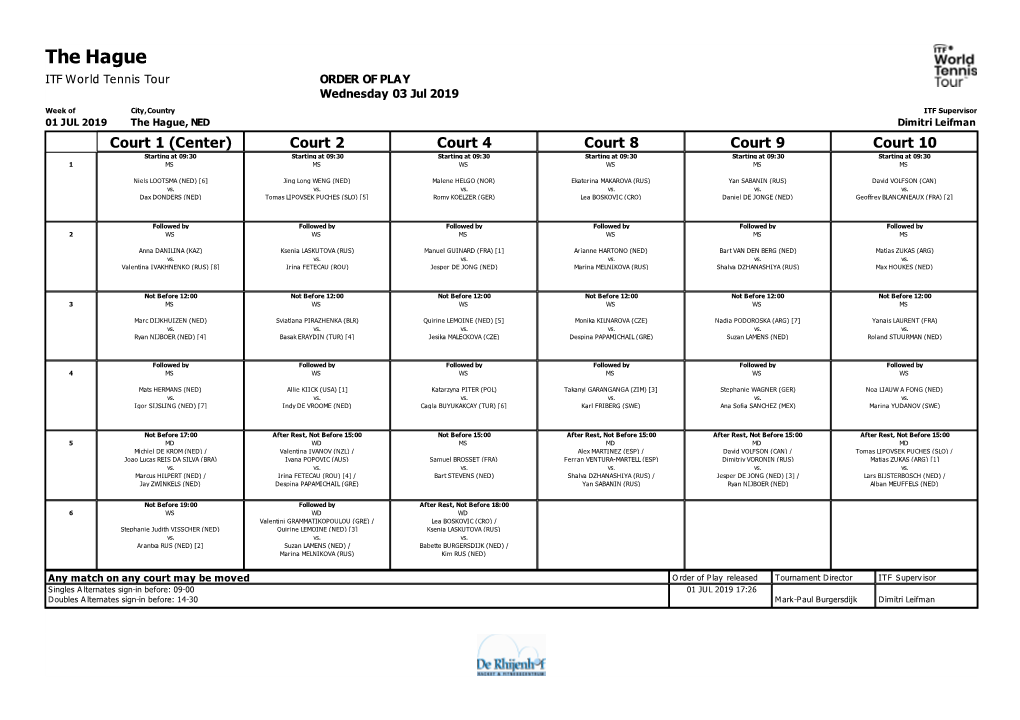 ITF Tournament Planner