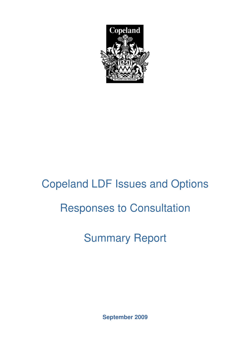 Copeland LDF Issues and Options Responses to Consultation