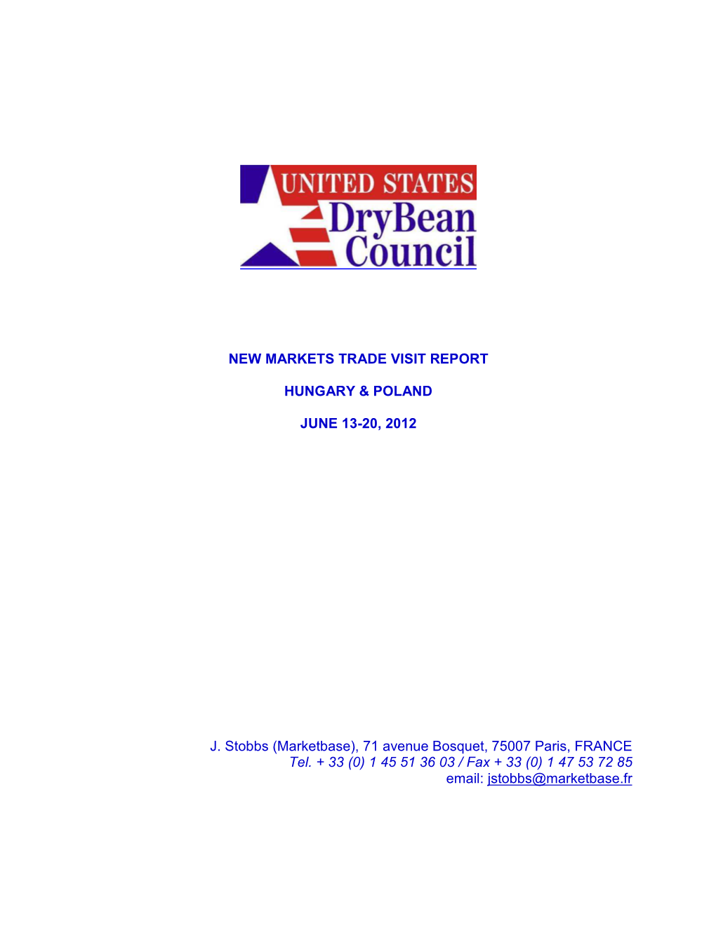 USDBC New Markets Trade Visit Report