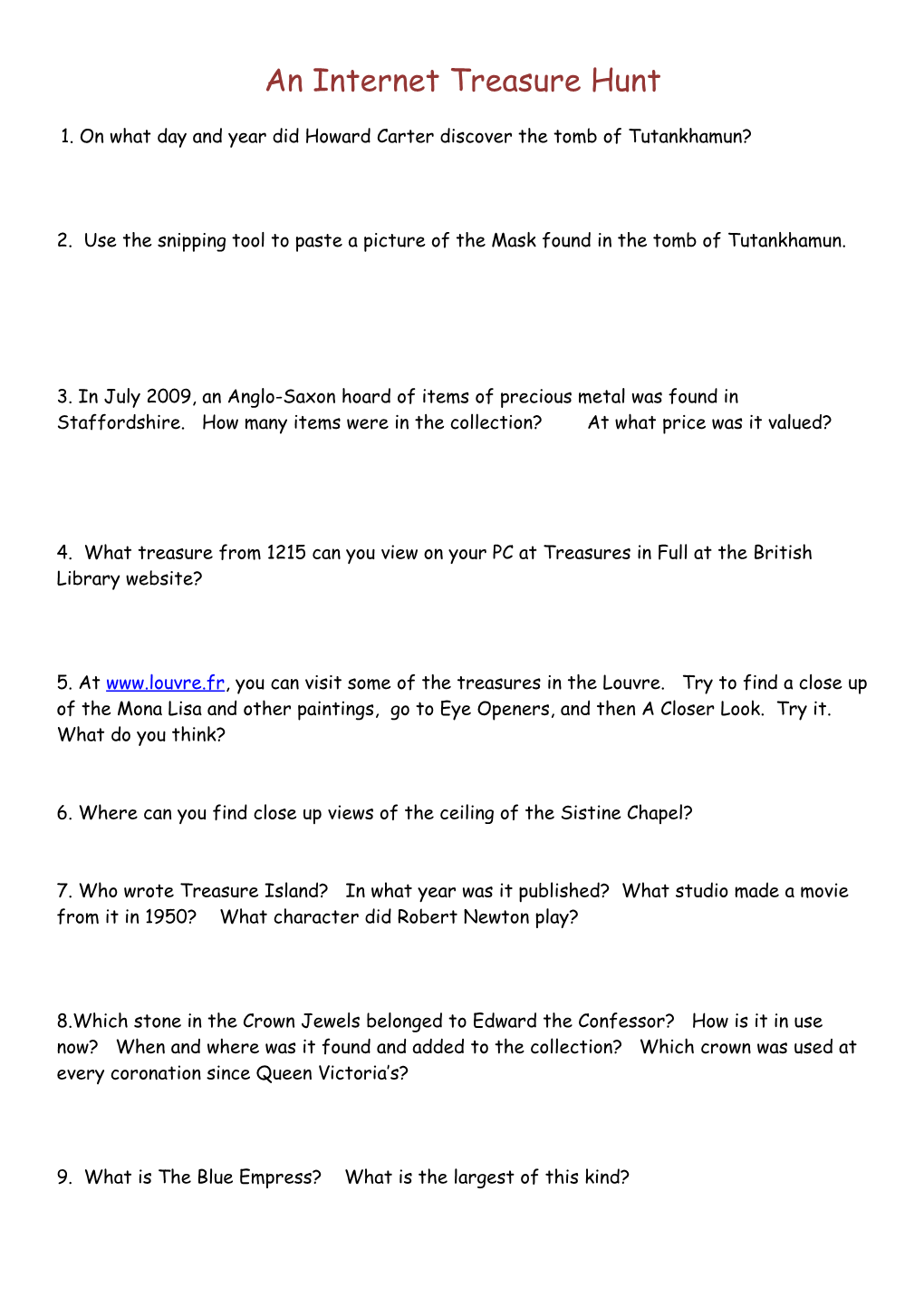 1. on What Day and Year Did Howard Carter Discover the Tomb of Tutankhamun?