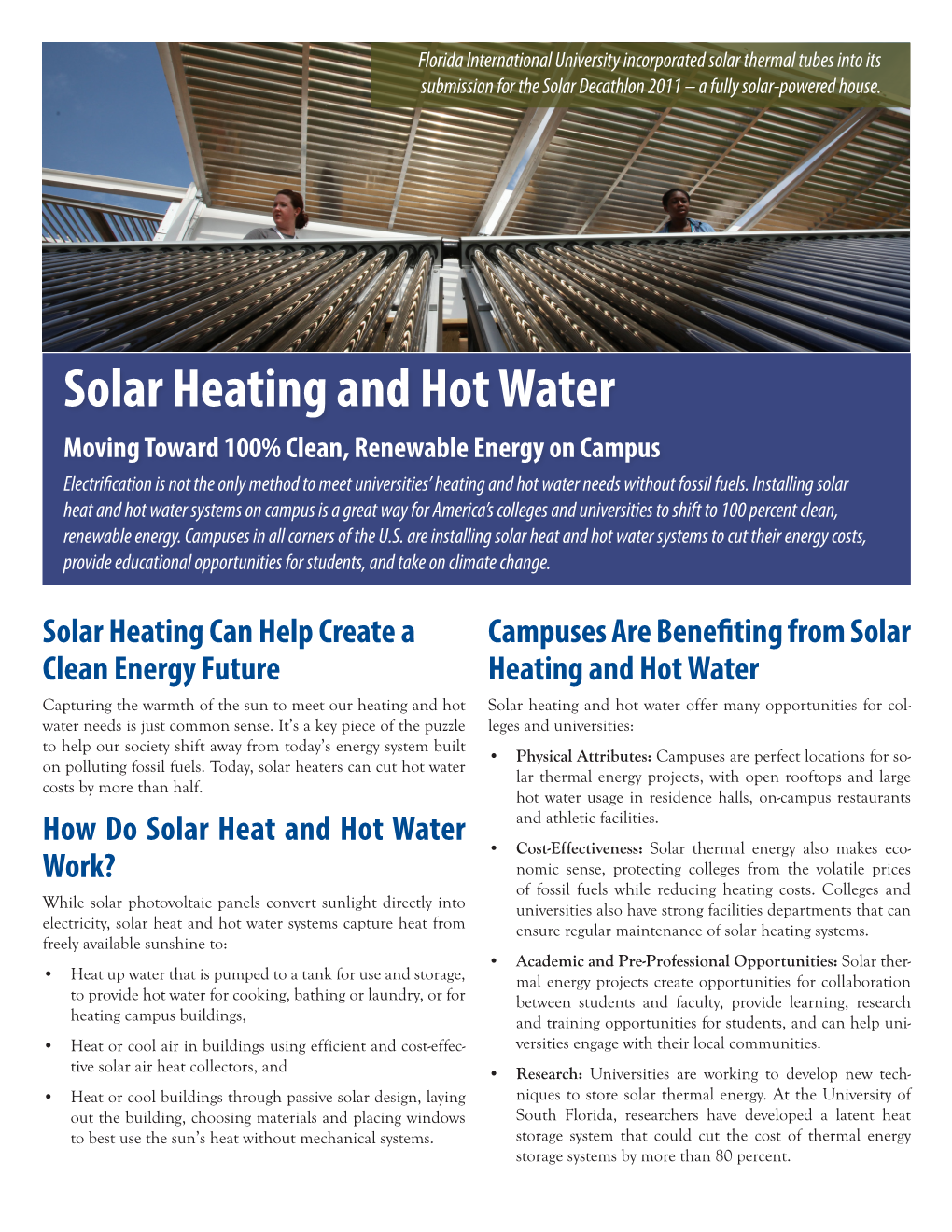 Solar Heating and Hot Water