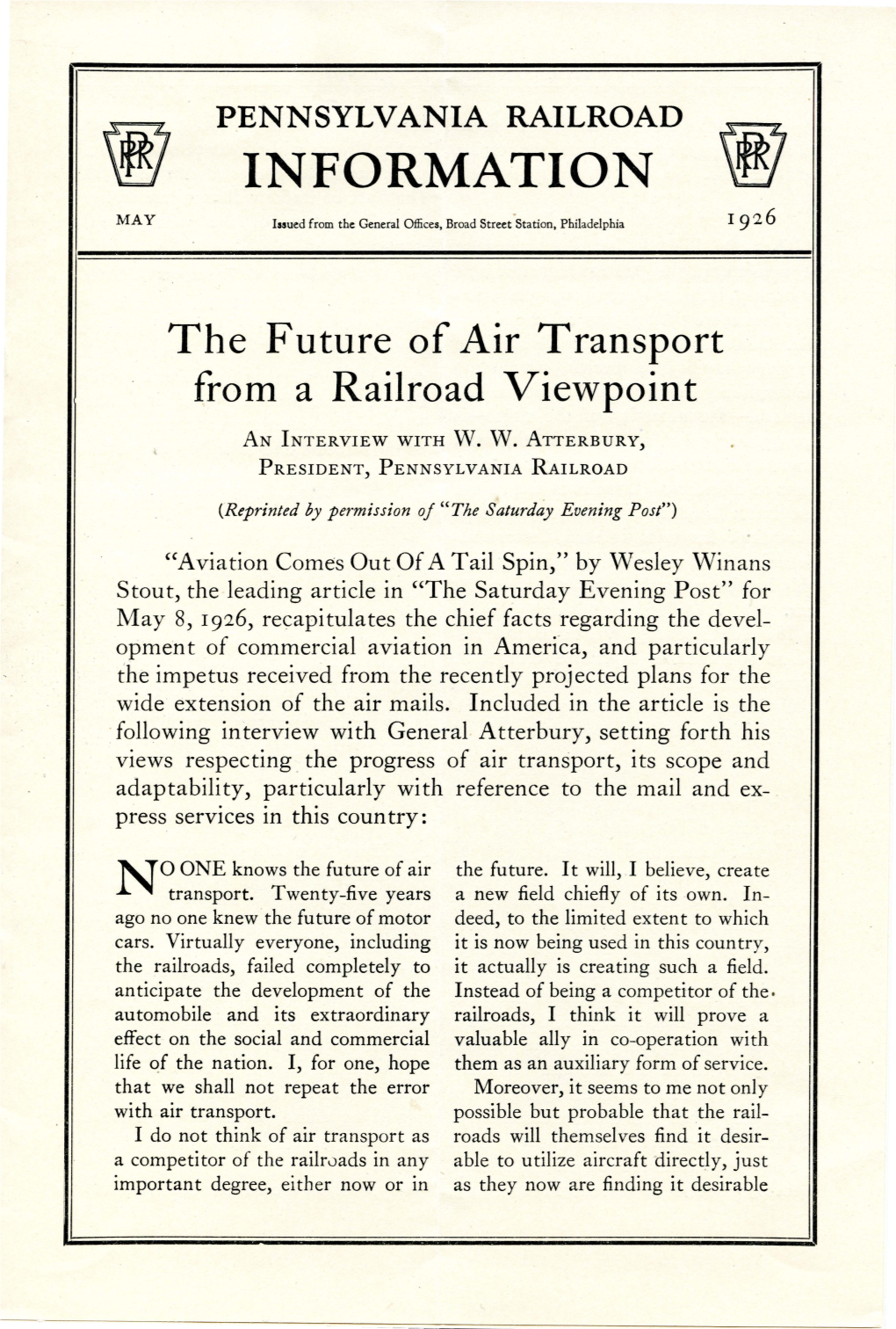 Pennsylvania Railroad Information