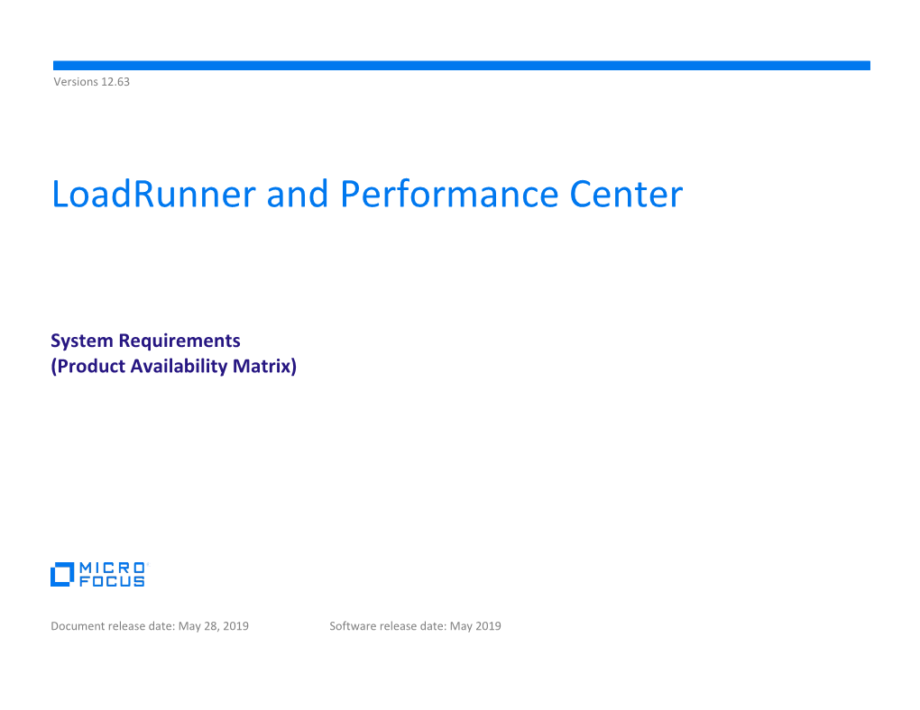 Loadrunner and Performance Center System Requirements