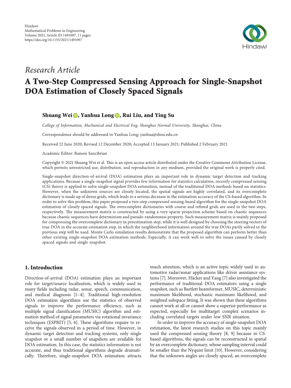 A Two-Step Compressed Sensing Approach for Single-Snapshot DOA Estimation of Closely Spaced Signals