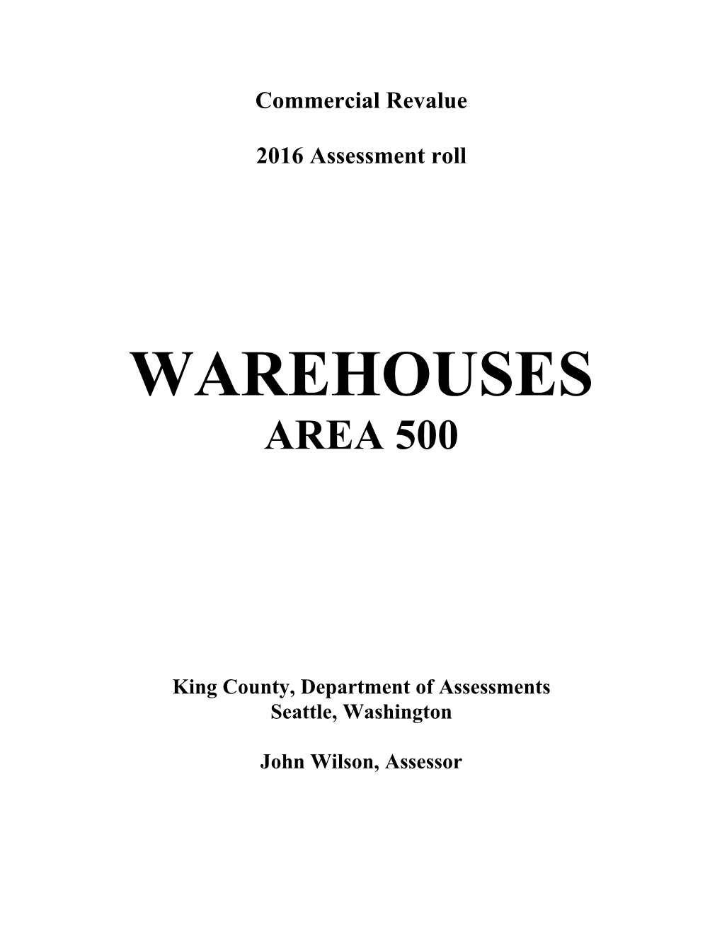 Warehouses (Specialty Area 500)