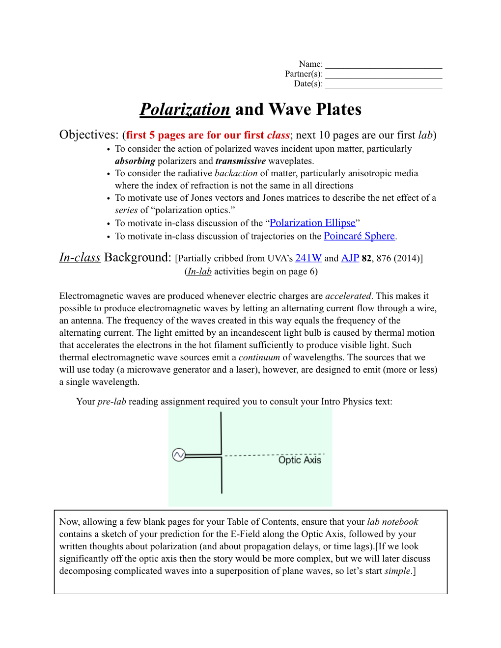 Polarization and Wave Plates