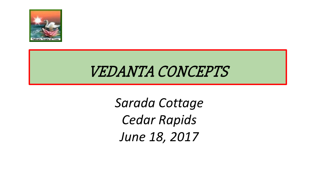 Concepts of Vedanta