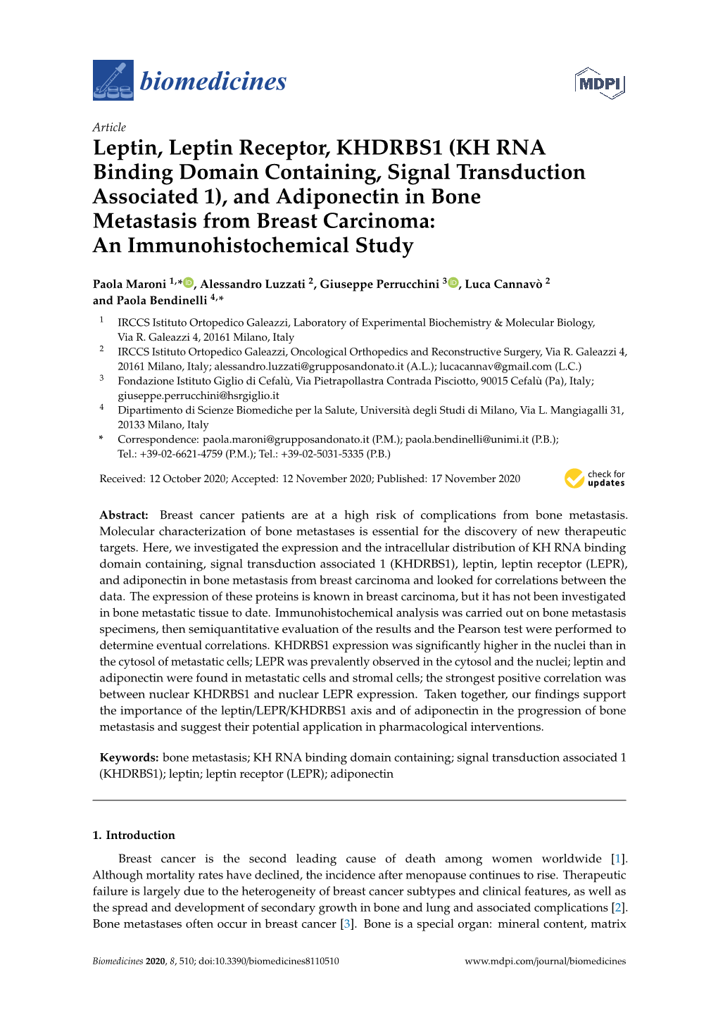 Leptin, Leptin Receptor, KHDRBS1