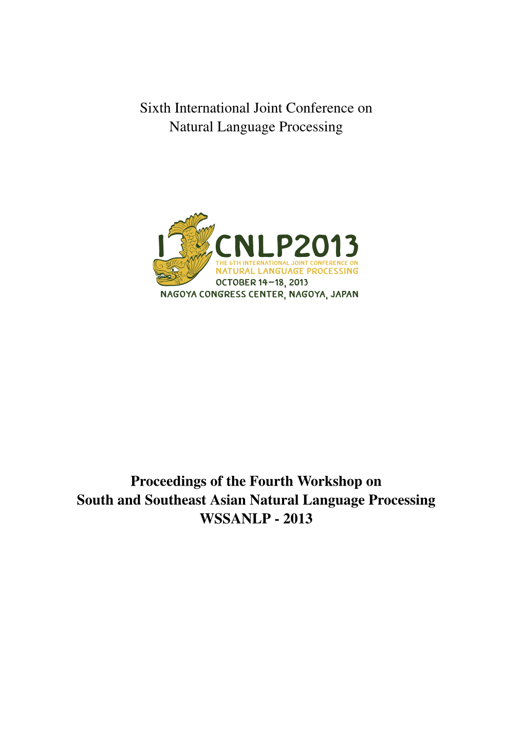 Proceedings of the 4Th Workshop on South and Southeast Asian Natural Language Processing