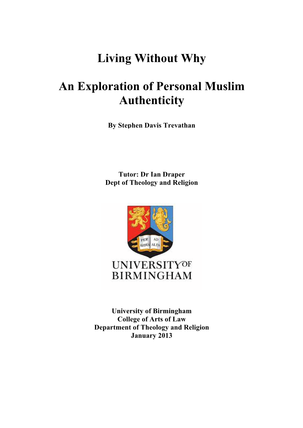 An Exploration of Personal Muslim Authenticity