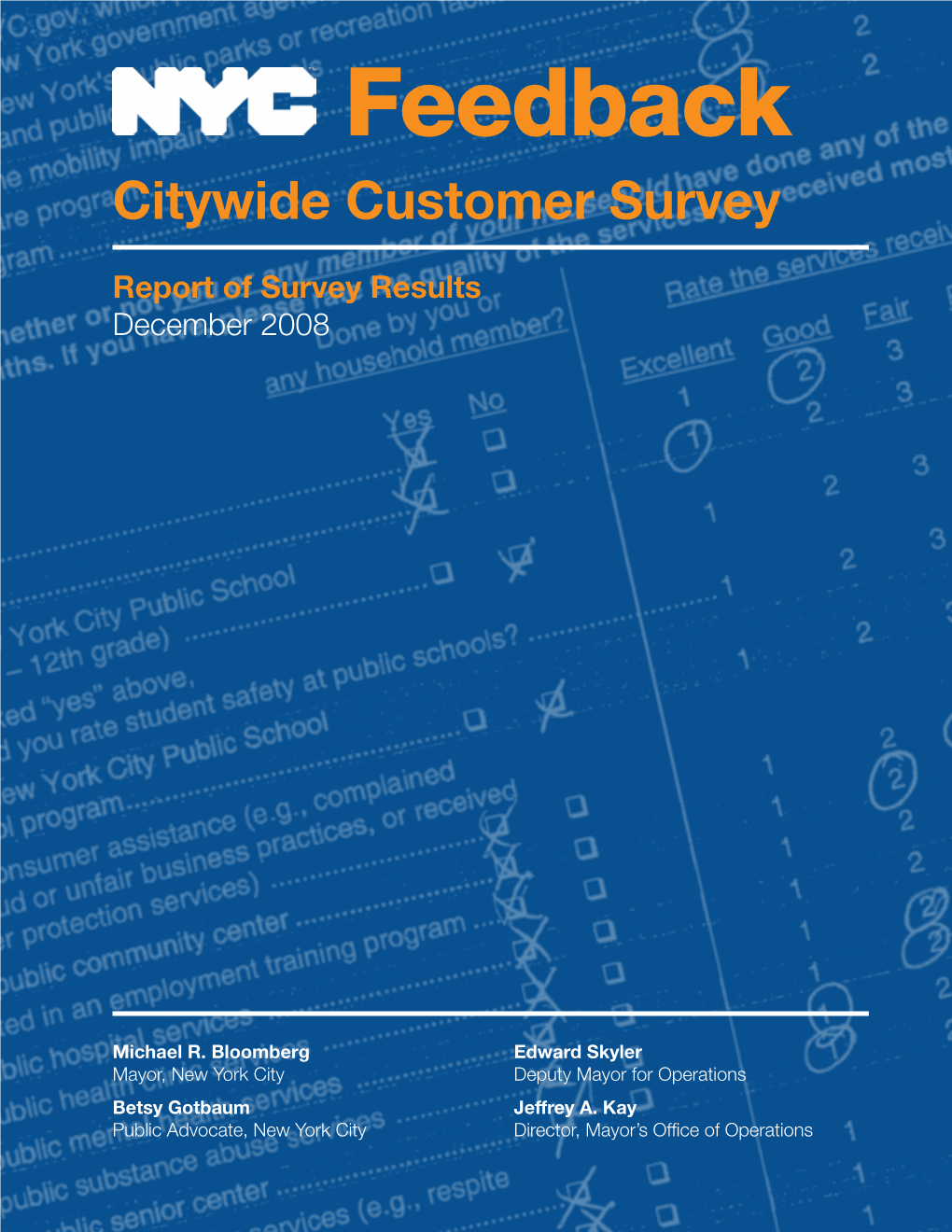 Results from NYC Feedback Citywide Customer Survey Bronx Community Board #1