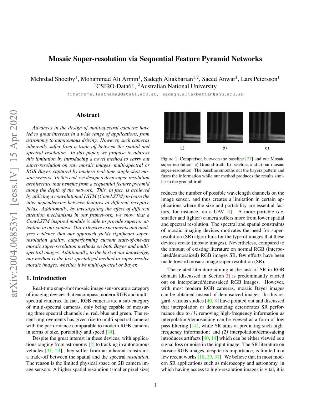 Mosaic Super-Resolution Via Sequential Feature Pyramid Networks