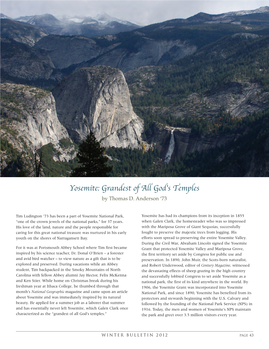 Yosemite: Grandest of All God’S Temples by Thomas D