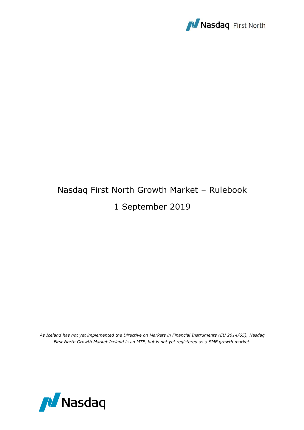 Nasdaq First North Growth Market – Rulebook