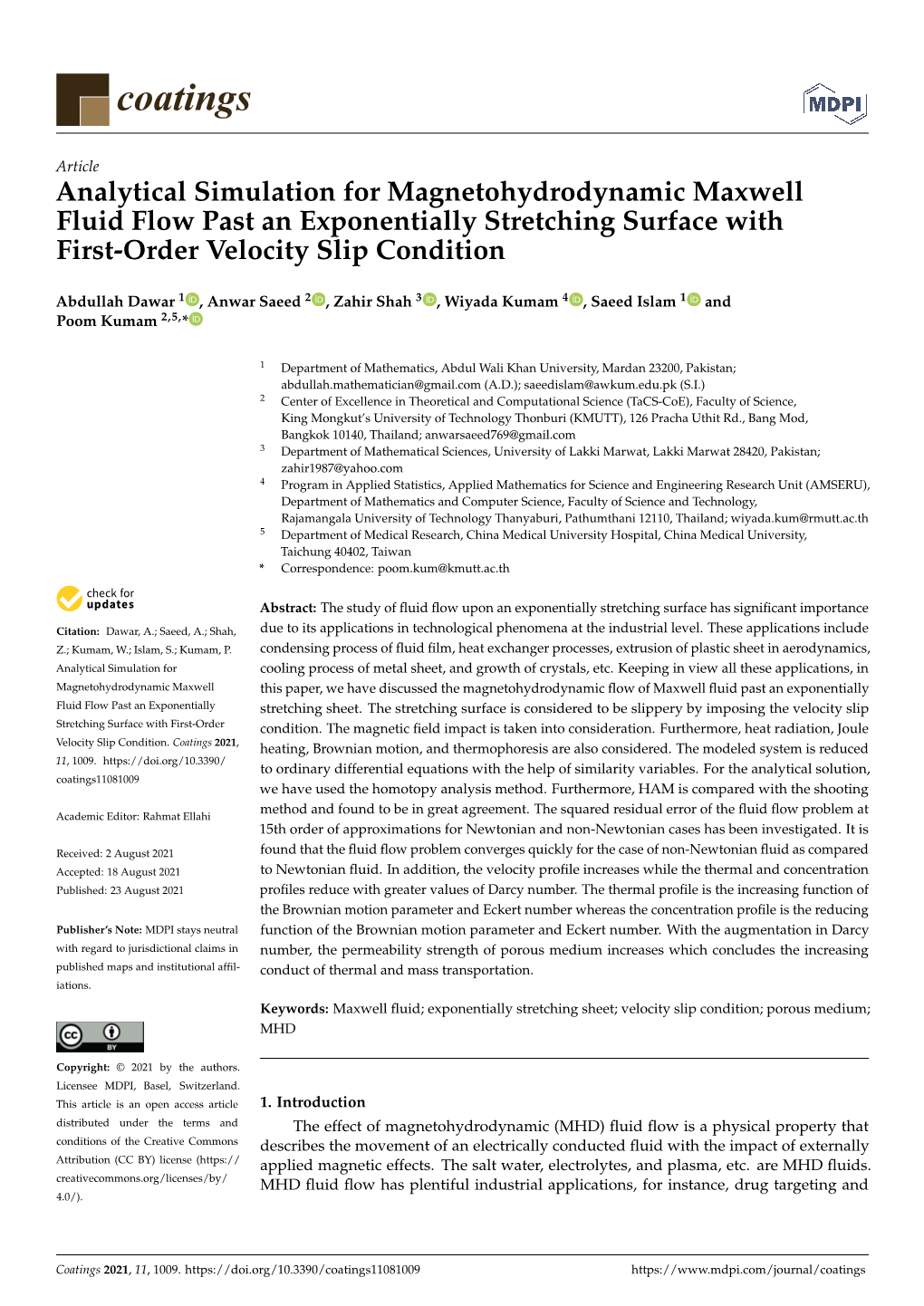 Analytical Simulation for Magnetohydrodynamic Maxwell Fluid Flow Past an Exponentially Stretching Surface with First-Order Velocity Slip Condition