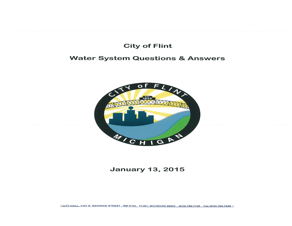 City of Flint Water System Questions & Answers of 4~~T~L