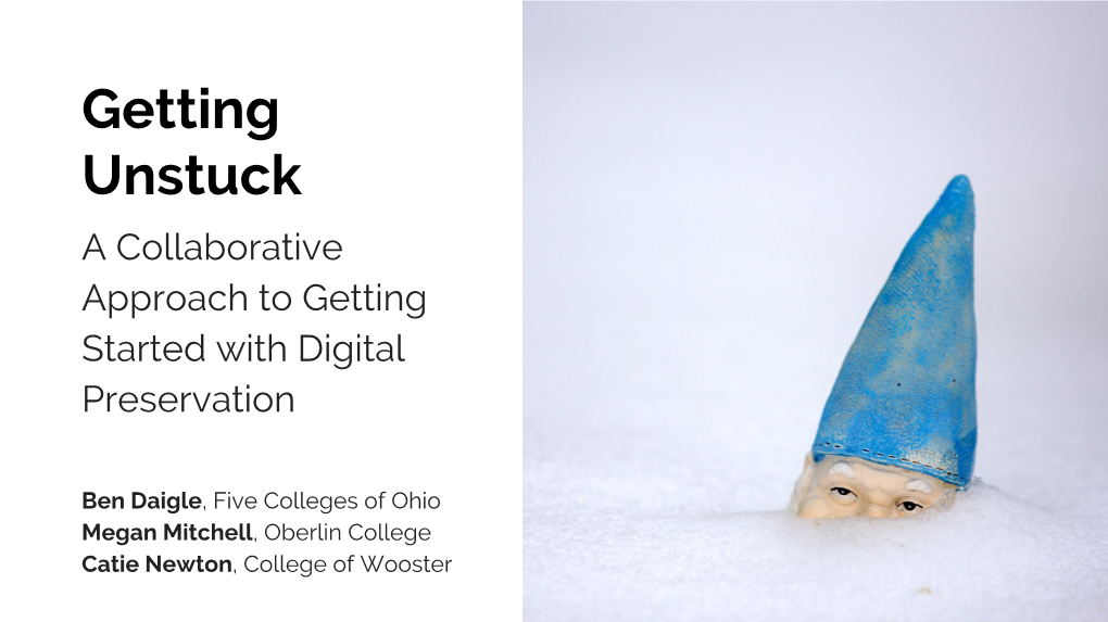 A Collaborative Approach to Getting Started with Digital Preservation