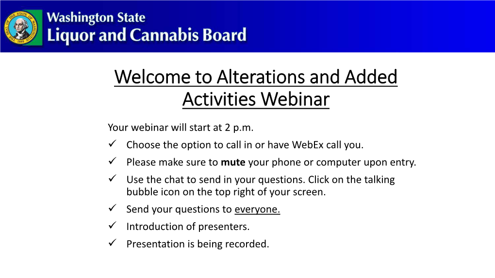 Alterations and Added Activities Webinar