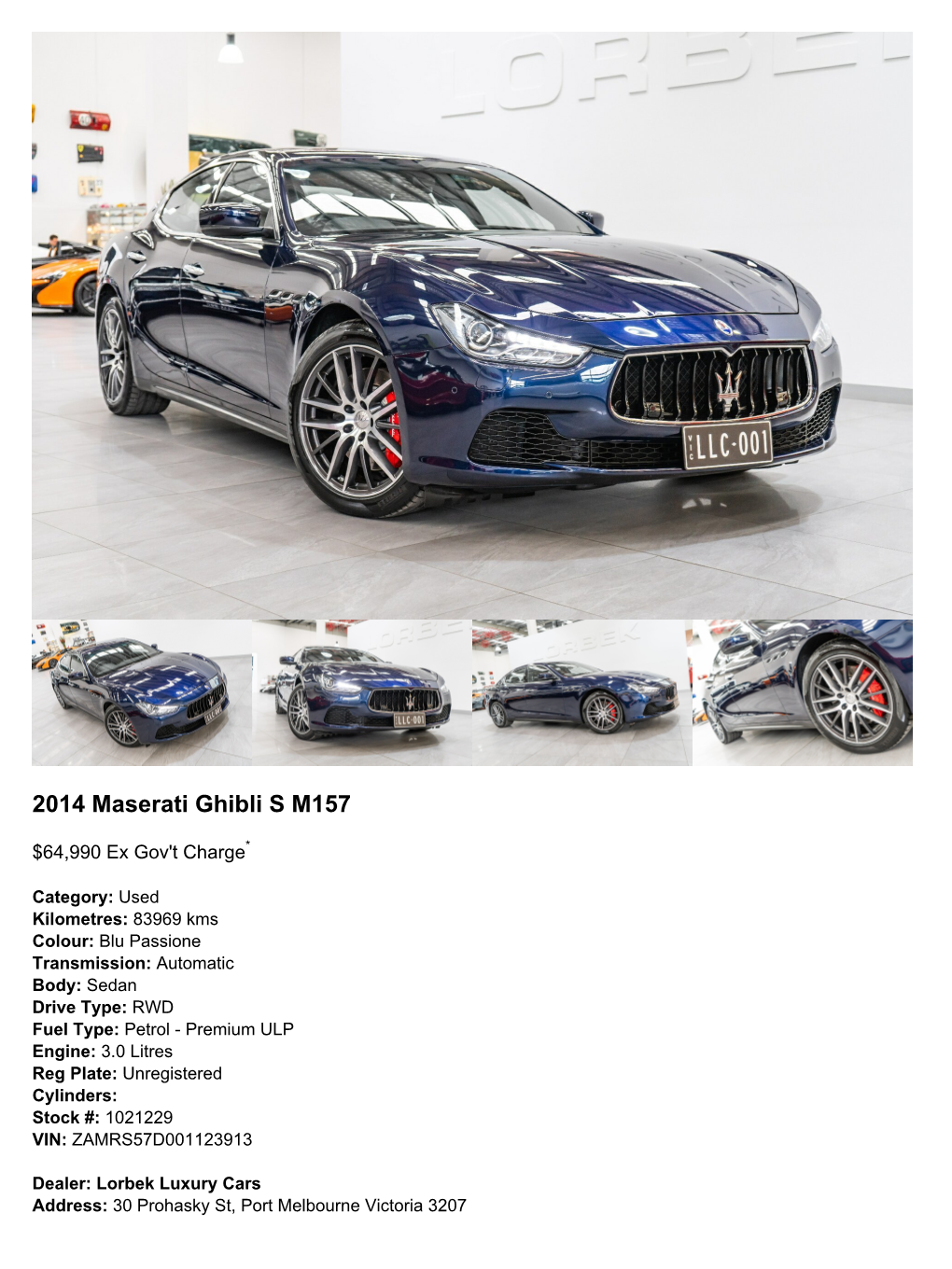 2014 Maserati Ghibli S M157