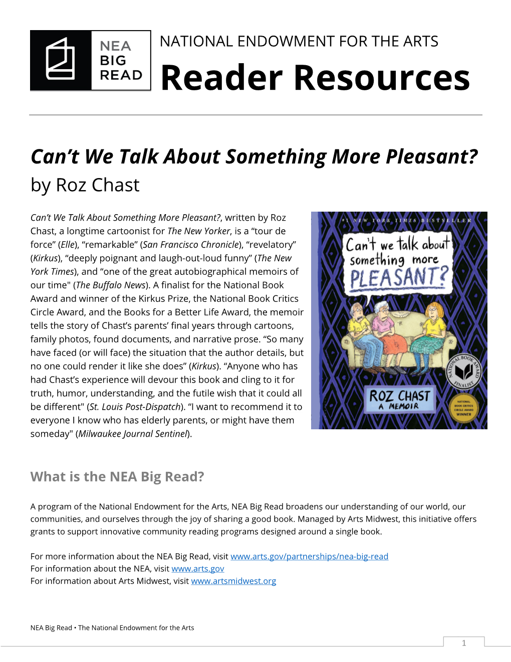 Reader's Resource for Can't We Talk About Something More Pleasant!?
