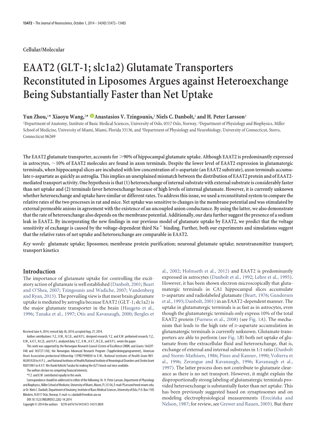 Glutamate Transporters Reconstituted in Liposomes Argues Against Heteroexchange Being Substantially Faster Than Net Uptake