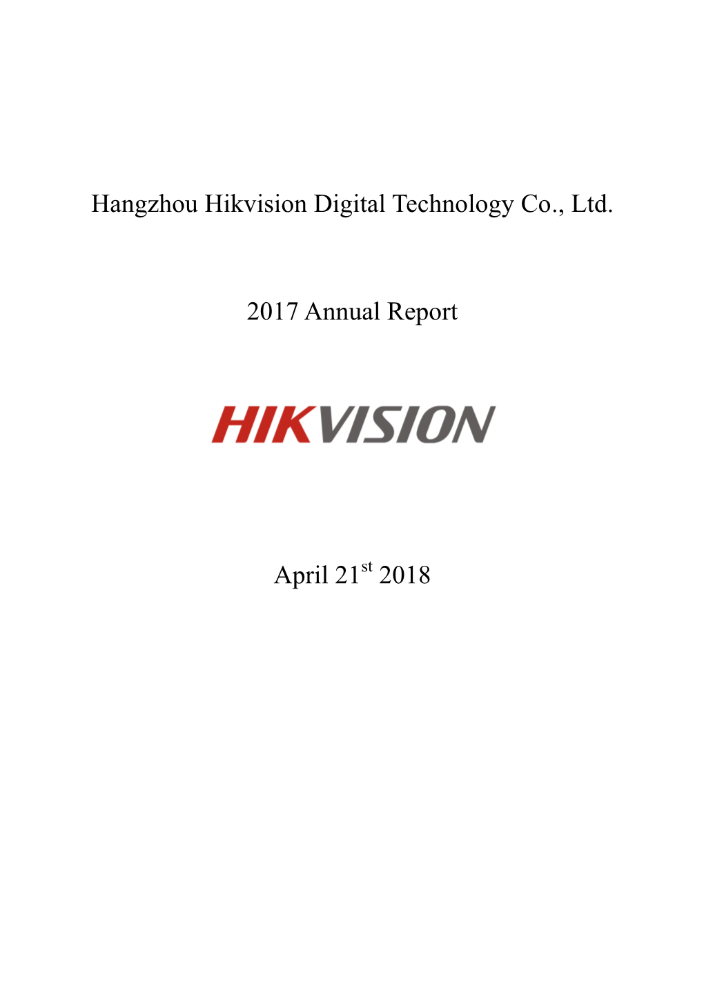 Hikvision 2017 Annual Report