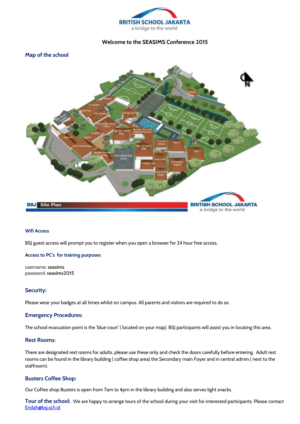 Welcome to the SEASIMS Conference 2015 Map