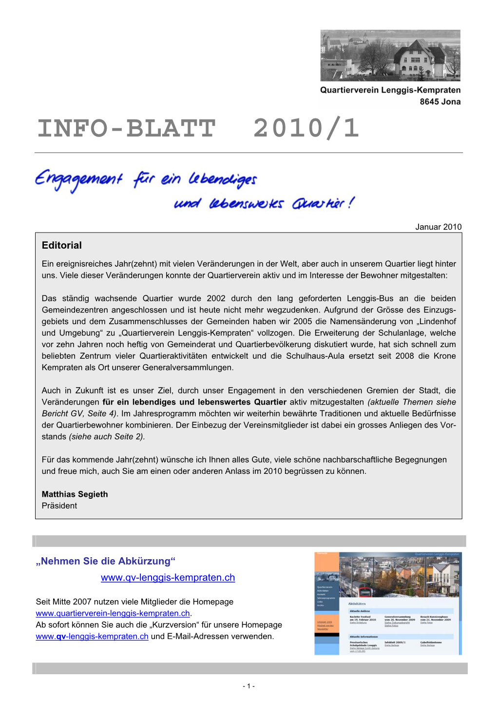 Info-Blatt 2010/1