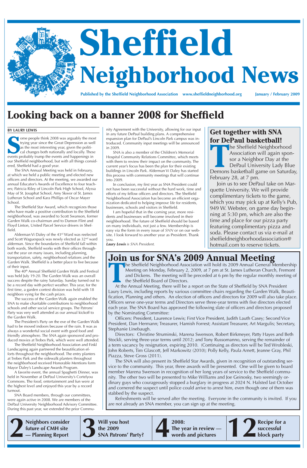 Neighborhood News January / February 2009 1 Sheffield Neighborhood News