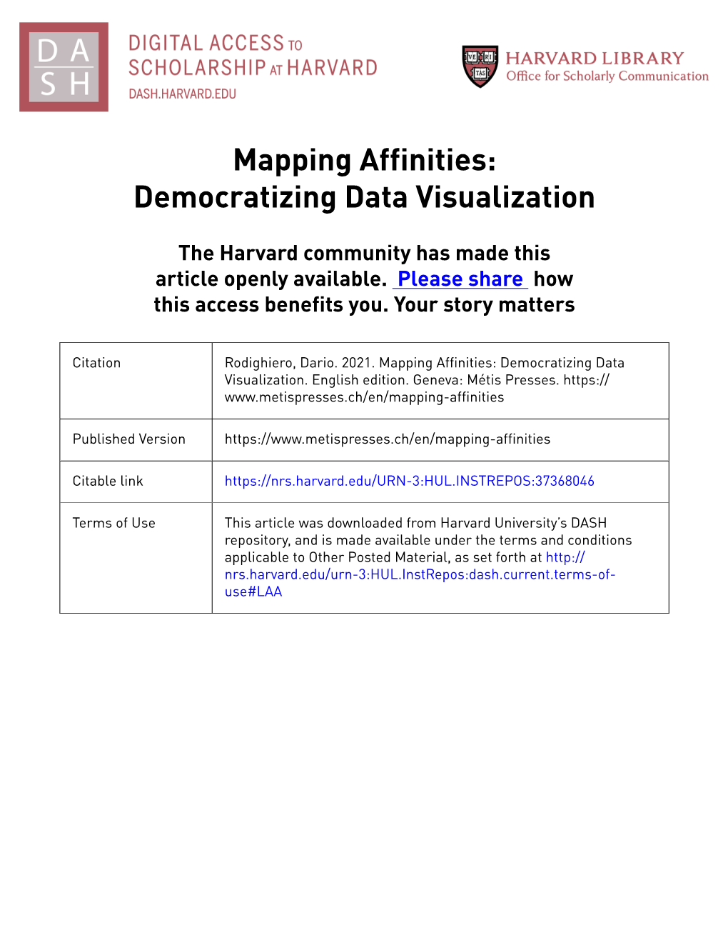 Mapping Affinitites