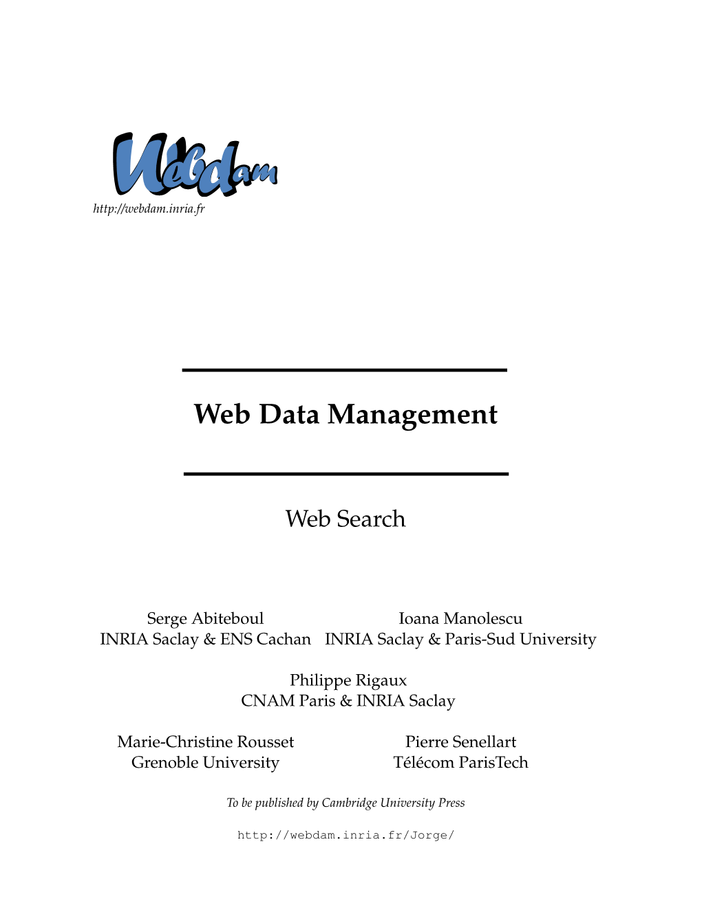 Chapter on Web Search