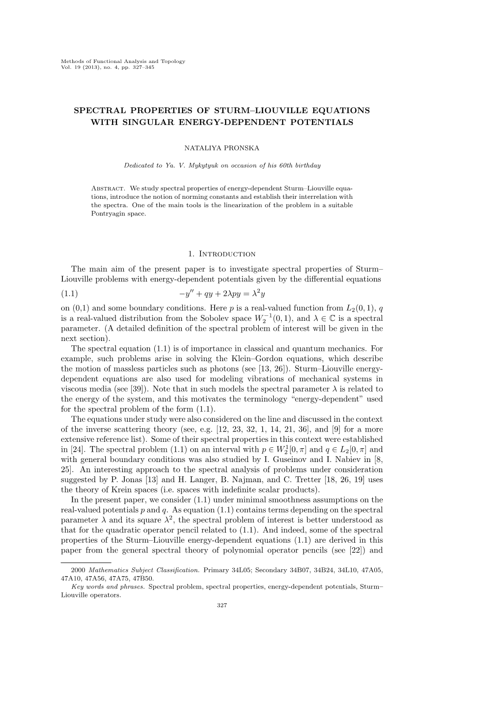 Spectral Properties of Sturm–Liouville Equations with Singular Energy-Dependent Potentials