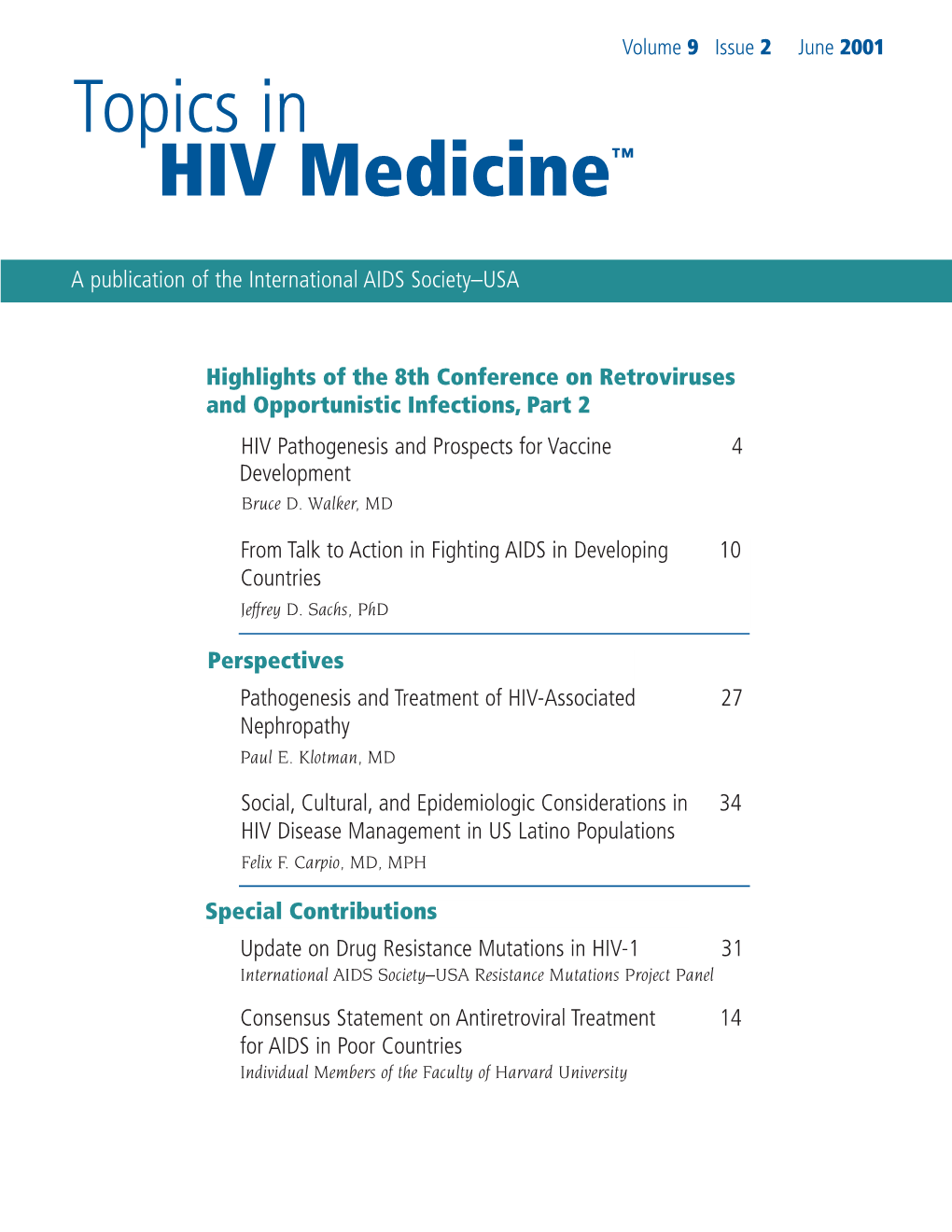 Topics in HIV Medicine™