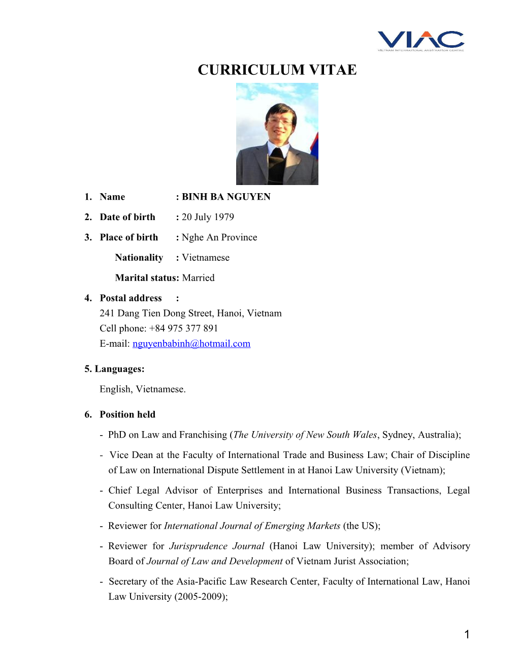 Curriculum Vitae s316