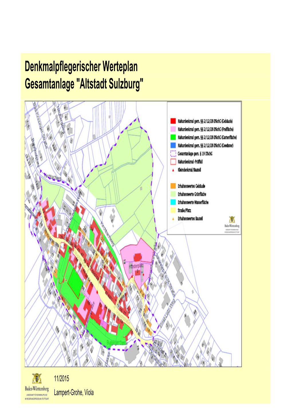 Denkmalpflegerischer Werteplan Gesamtanlage "Altstadt Sulzburg"