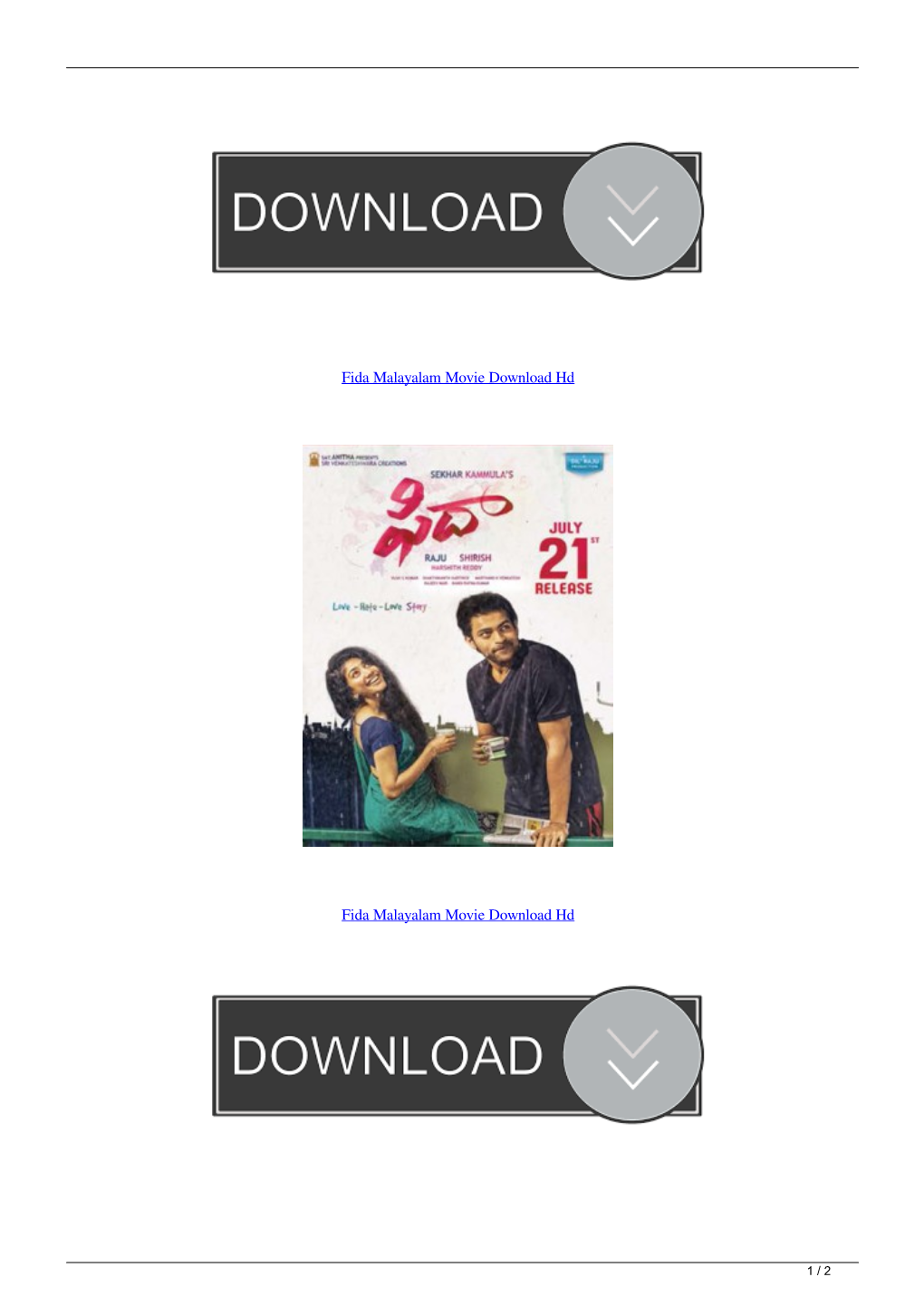 Fida Malayalam Movie Download Hd