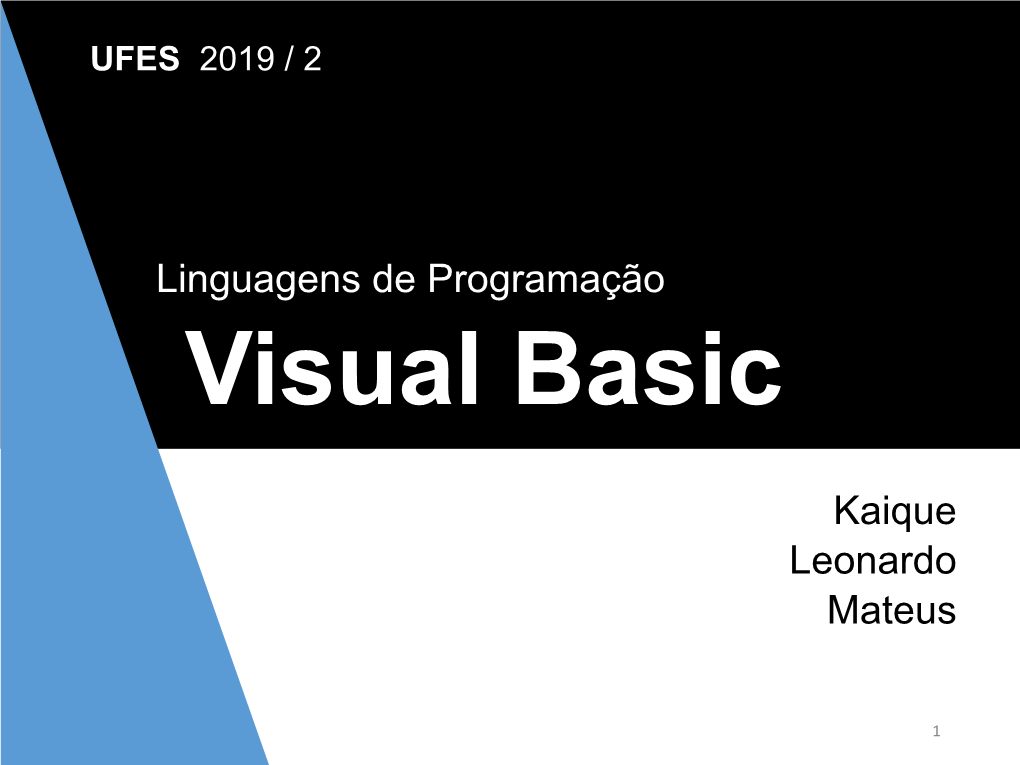 Linguagens De Programação Visual Basic