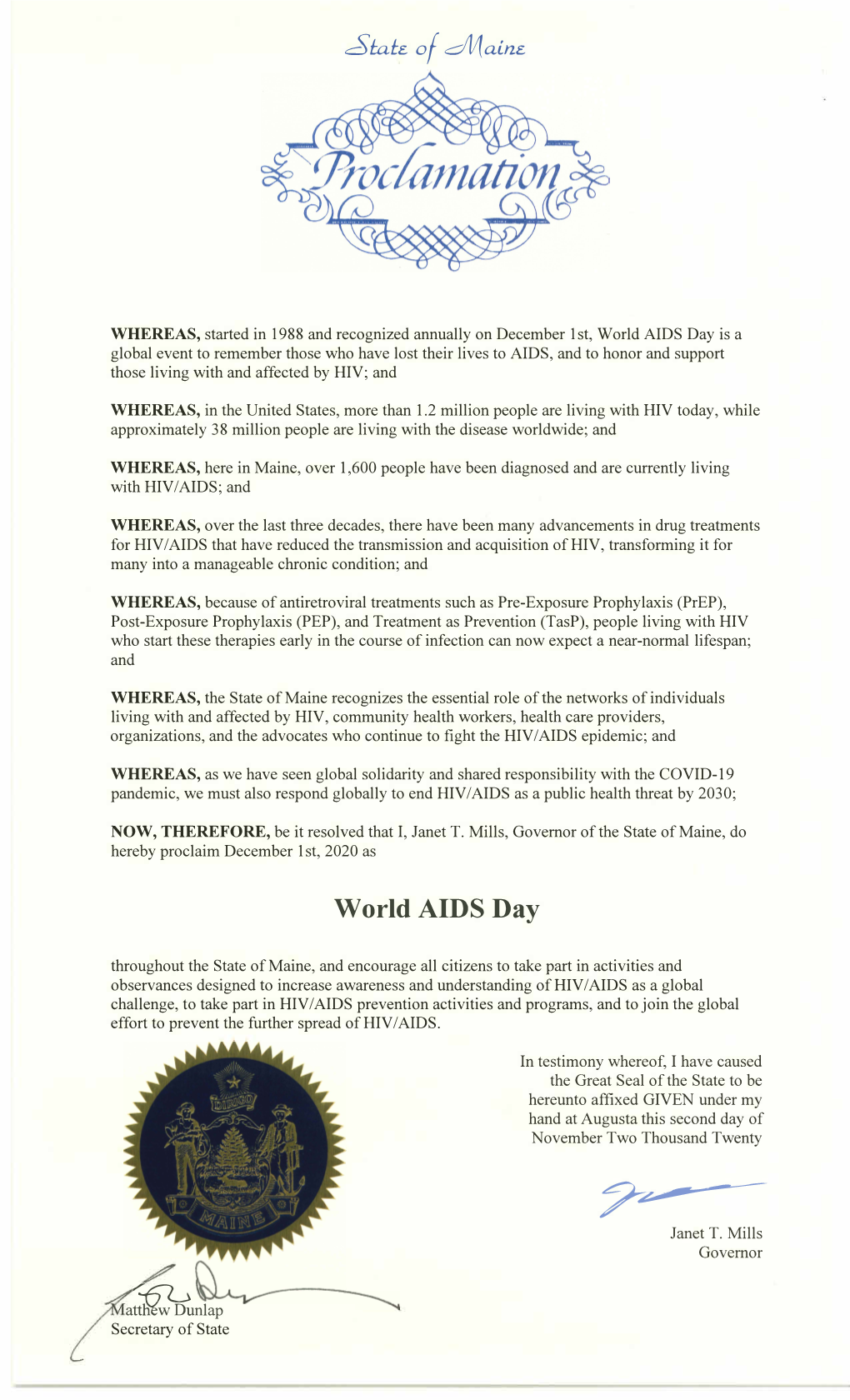 World AIDS Day Is a Global Event to Remember Those Who Have Lost Their Lives to AIDS, and to Honor and Support Those Living with and Affectedby HIV; And