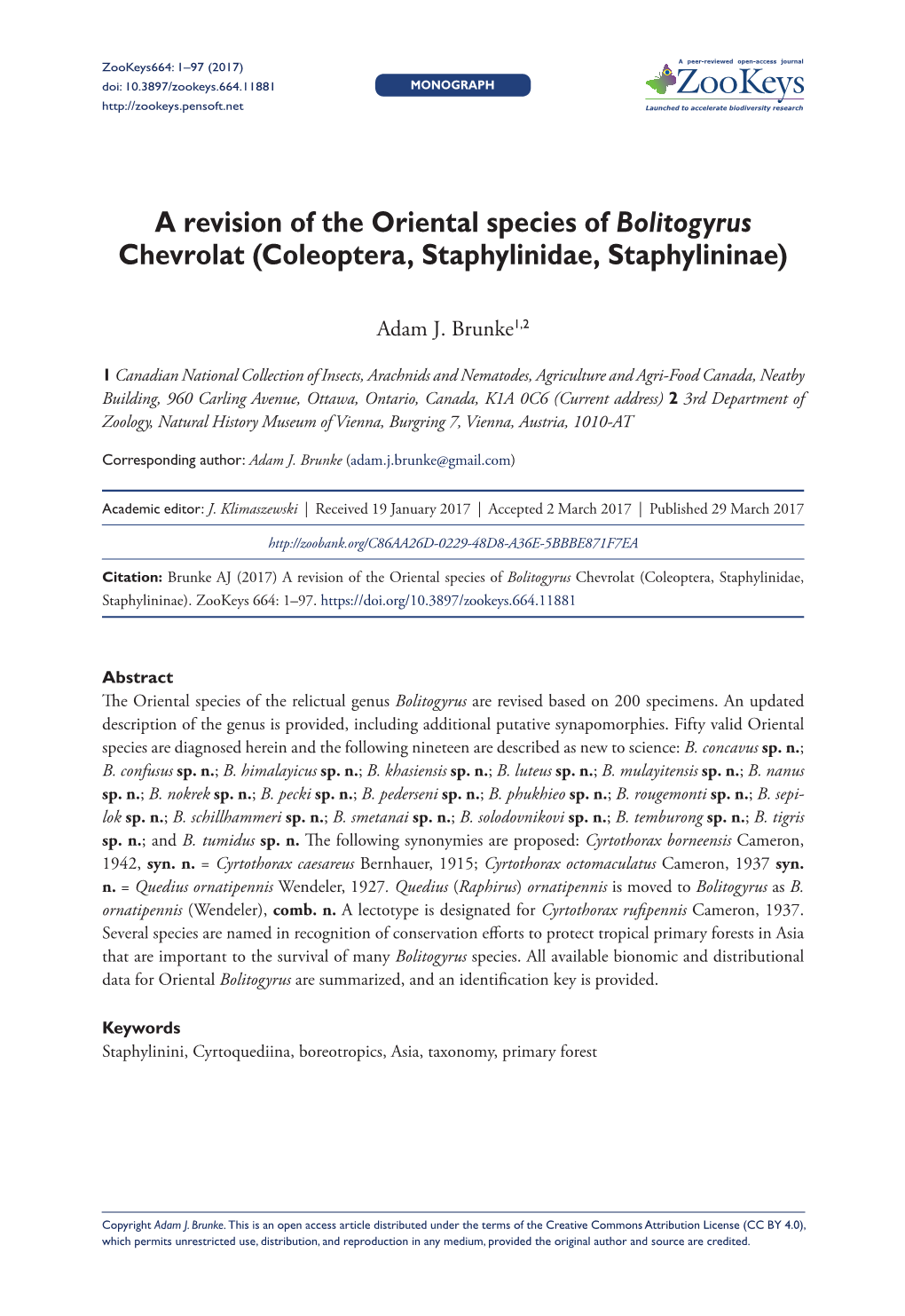 Coleoptera, Staphylinidae, Staphylininae)