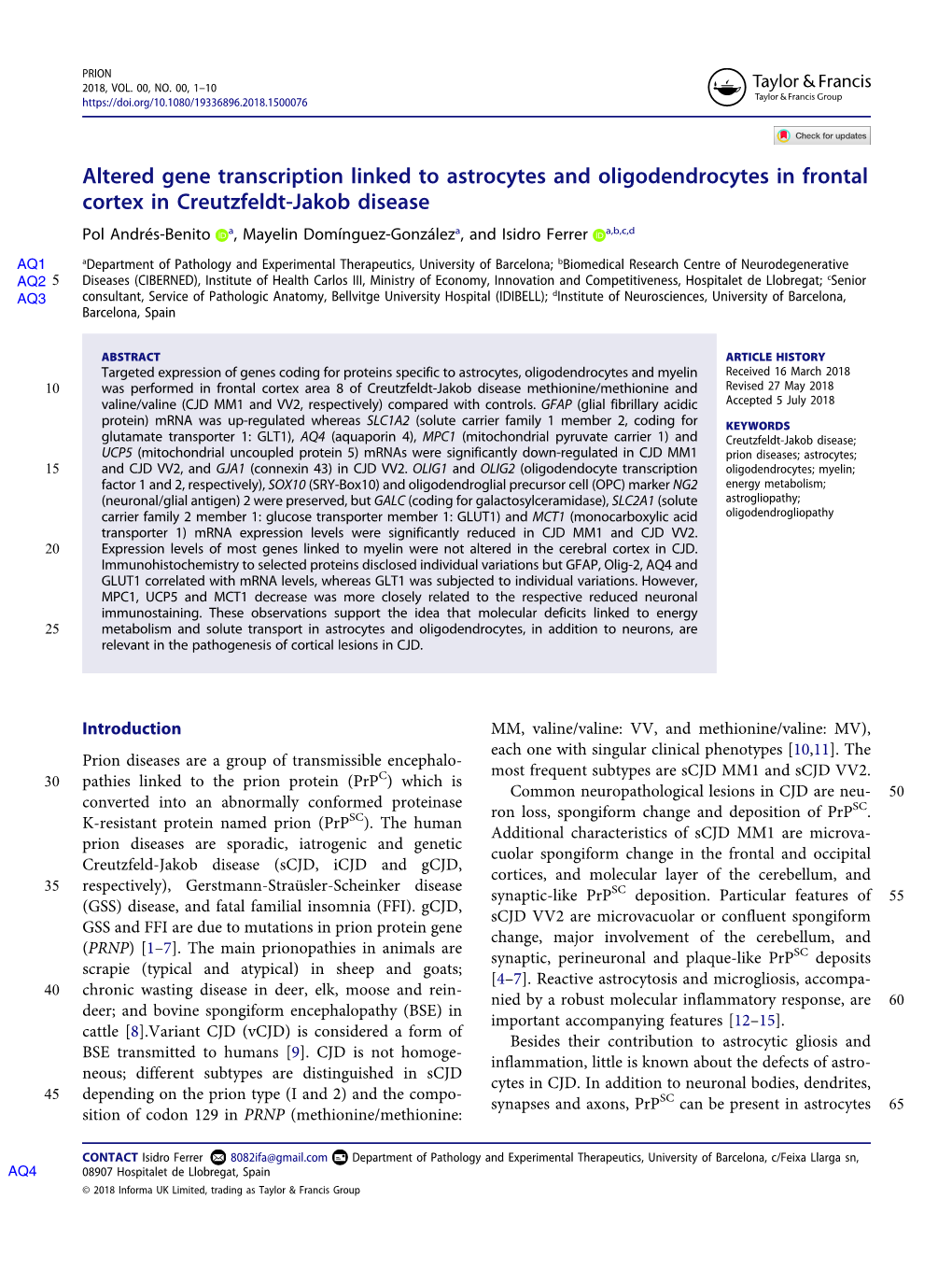 Altered Gene Transcription Linked to Astrocytes and Oligodendrocytes In