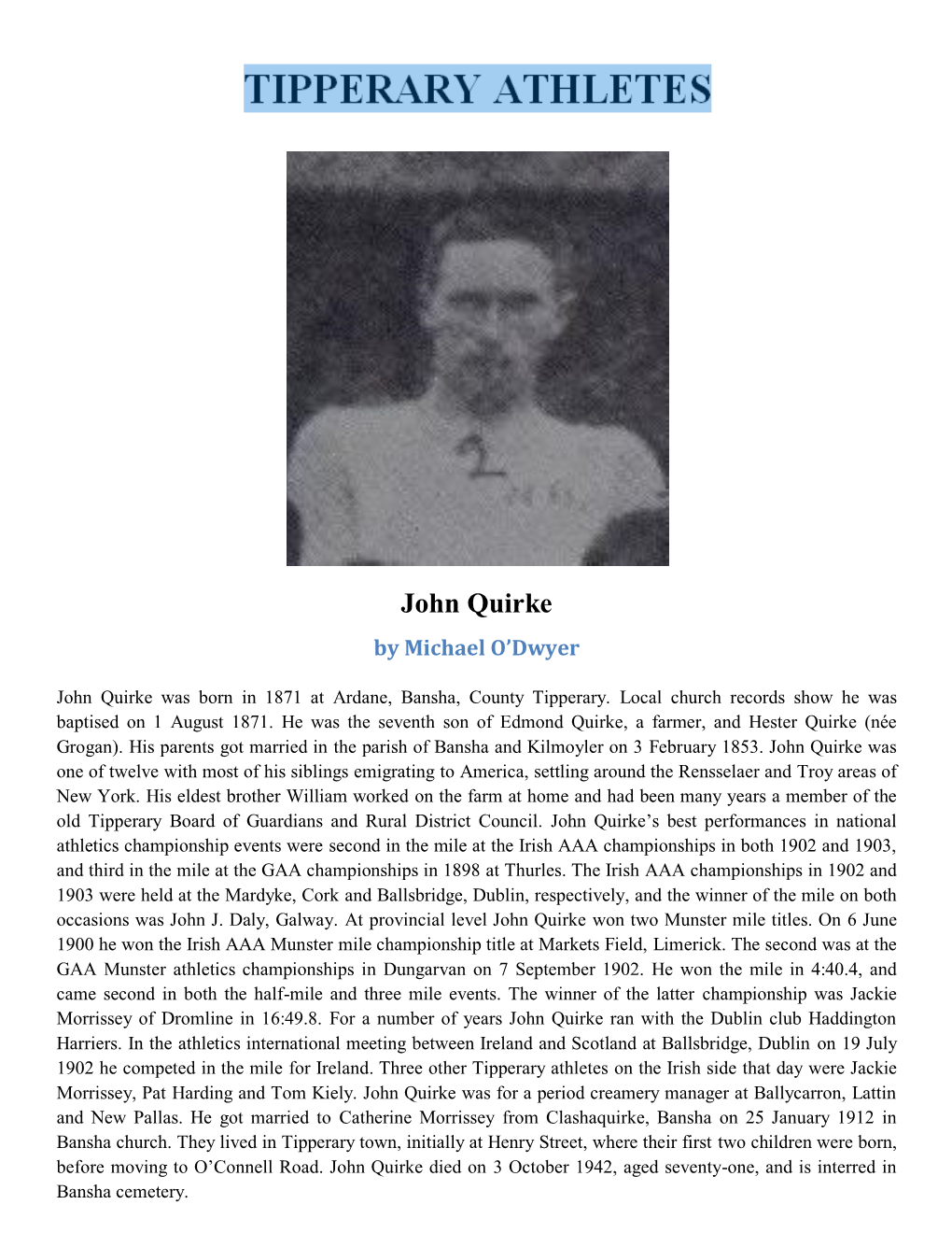 John Quirke by Michael O’Dwyer