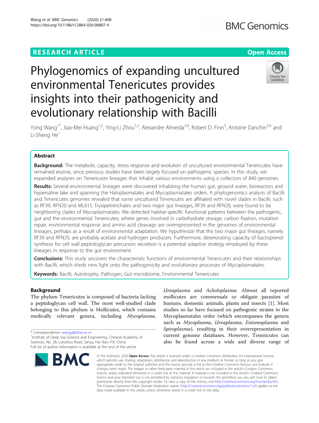 Phylogenomics of Expanding Uncultured