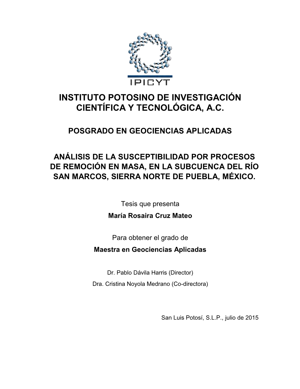 Instituto Potosino De Investigación Científica Y Tecnológica, A.C