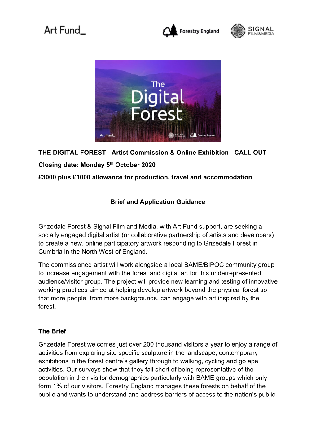 THE DIGITAL FOREST - Artist Commission & Online Exhibition - CALL OUT