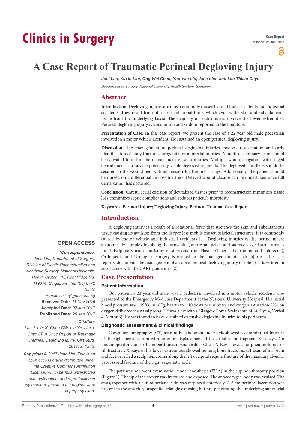 A Case Report of Traumatic Perineal Degloving Injury