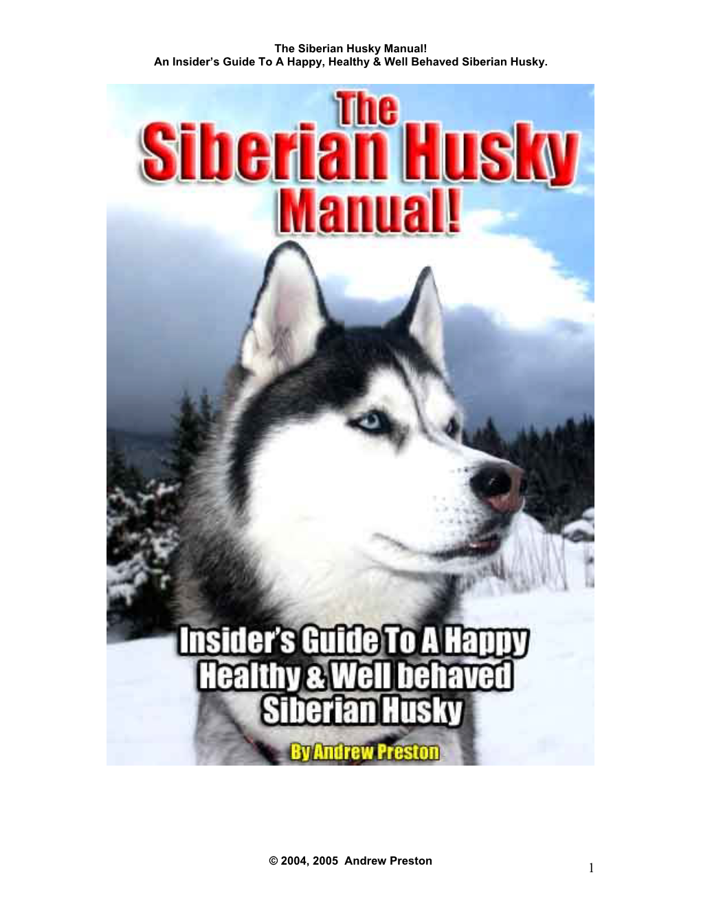 Siberian Husky Manual/Guid -.:: GEOCITIES.Ws