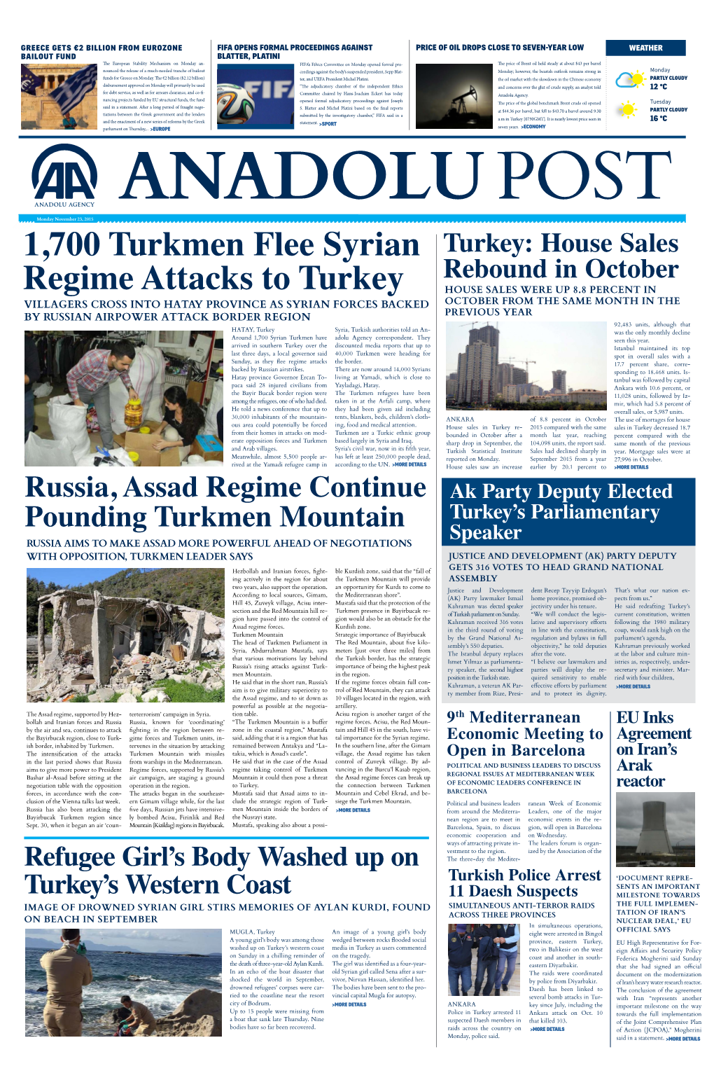 1,700 Turkmen Flee Syrian Regime Attacks to Turkey