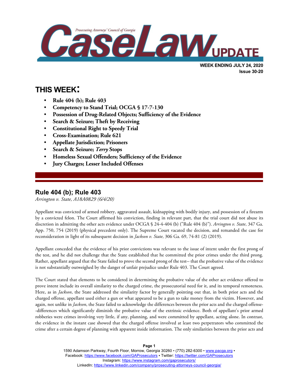 Caselaw Update